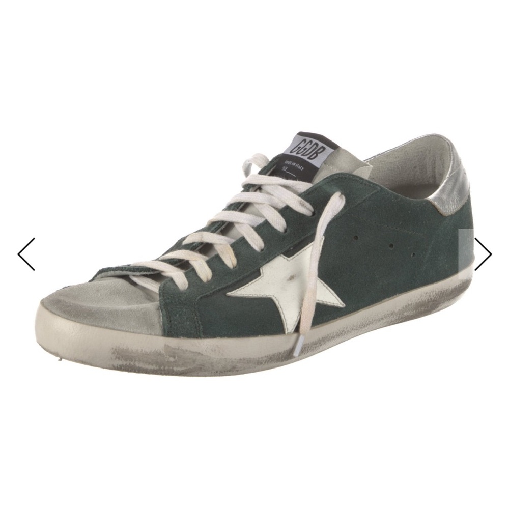 Golden Goose Green and Silver Sneakers